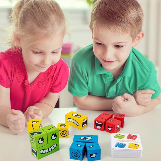 Puzzle Cubes Montessori – Visages – Enfants