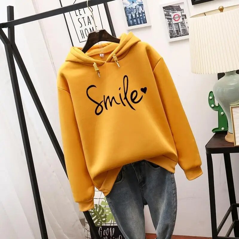 Sweat à Capuche Femme – Imprimé Smile – Coupe Ample