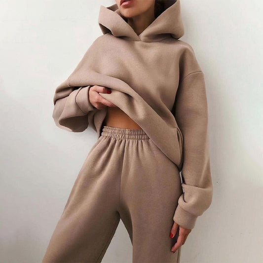 Ensemble Jogging Femme – Sweat à Capuche – Taille Élastique