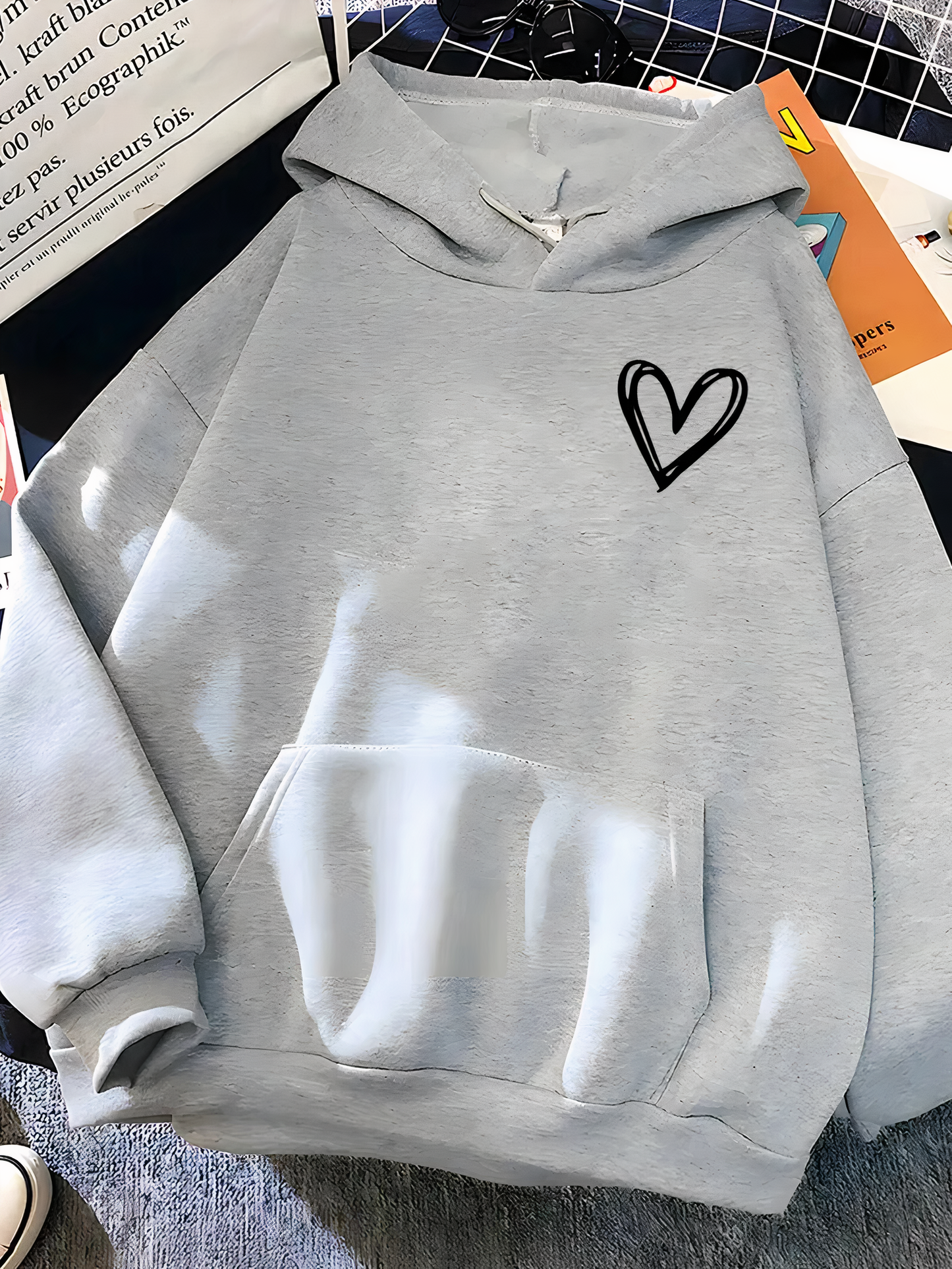 Hoodie Cœur Femme Oversize