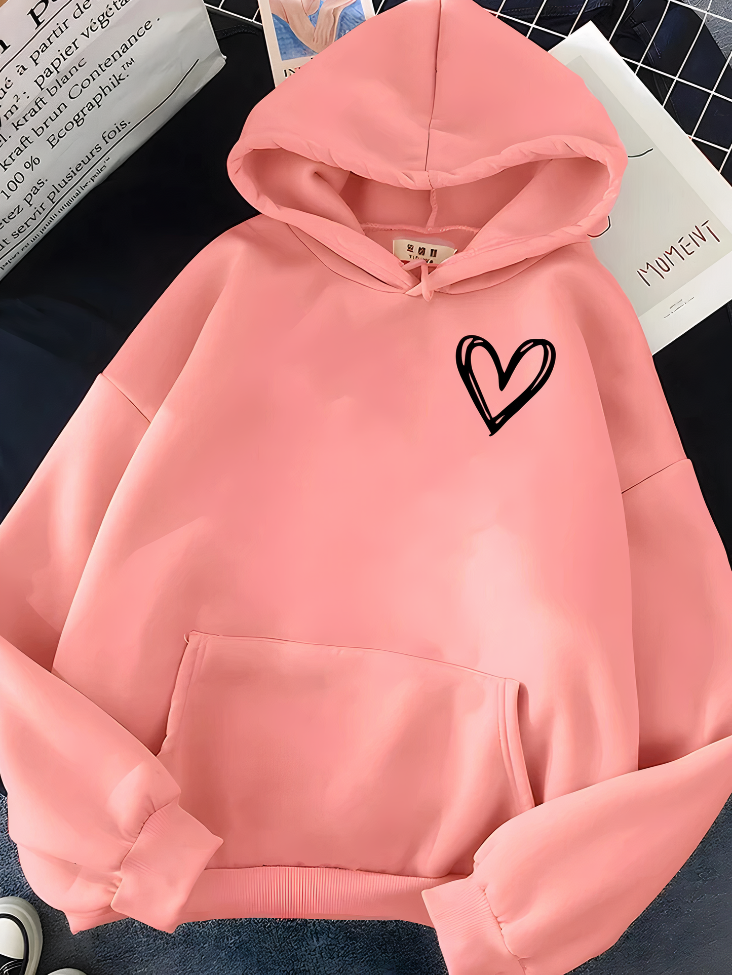 Hoodie Cœur Femme Oversize