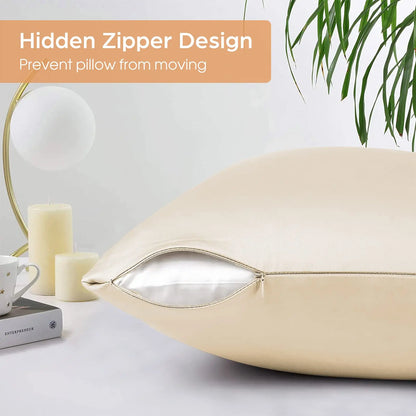 Taie Oreiller Soie – Fermeture Zippée – Sommeil