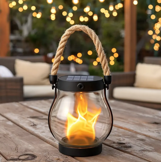Lanterne Solaire – Flamme LED – Extérieure Jardin