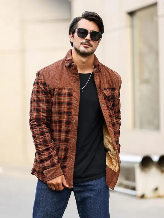 Surchemise Doublée Sherpa – Chaude – Extérieur hiver marron
