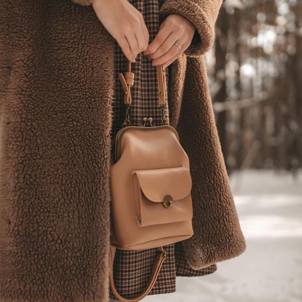 Hélène Sac à Main en Cuir pour Femme | Sac Bandoulière Rétro Classique