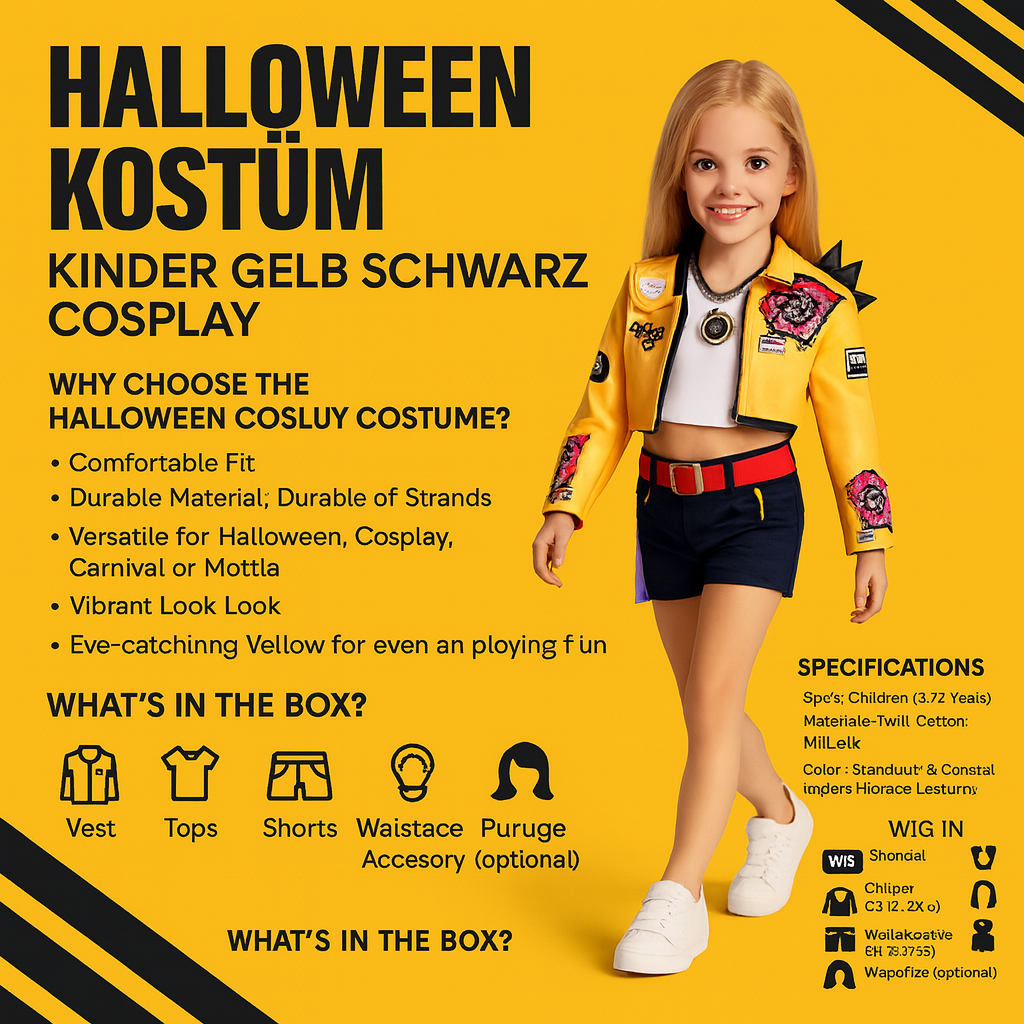 Costume Pop Démon Jaune Noir
