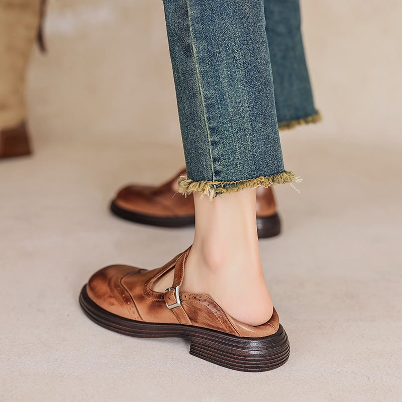 Chaussures Femme T-Bar Vintage Confort