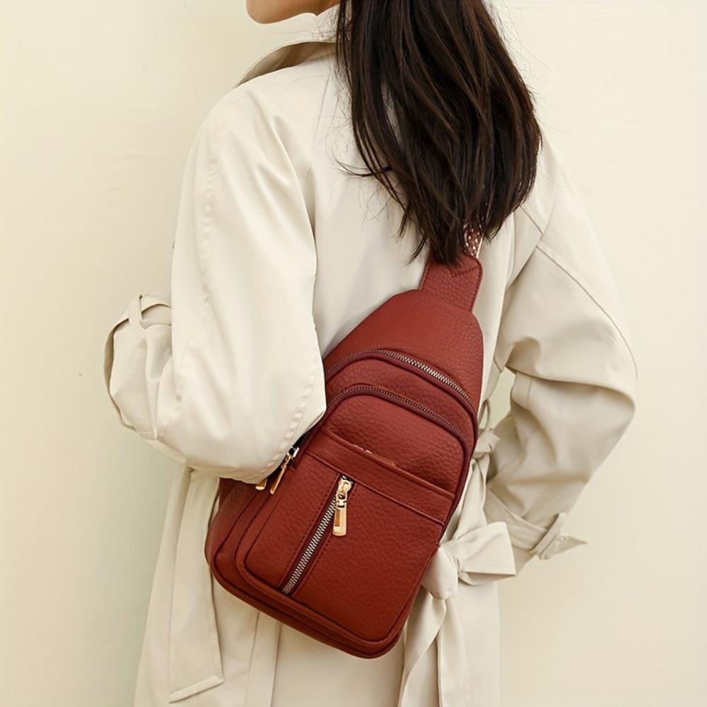 Clémentea Sac à Bandoulière Rétro en Cuir | Sac a Main Compact pour Femme