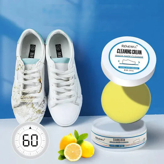 Nettoyant Chaussures Blanches – Crème – Éponge