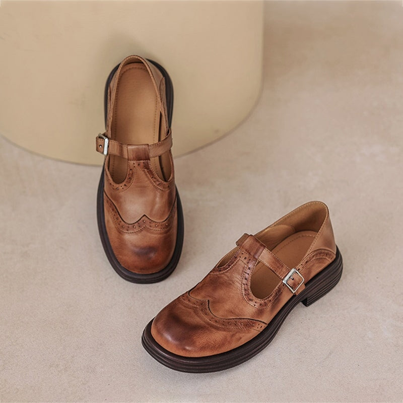 Chaussures Femme T-Bar Vintage Confort
