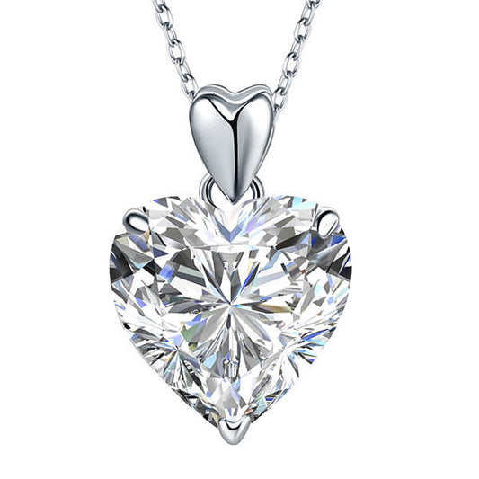 Collier Cœur Diamant Créé Argent