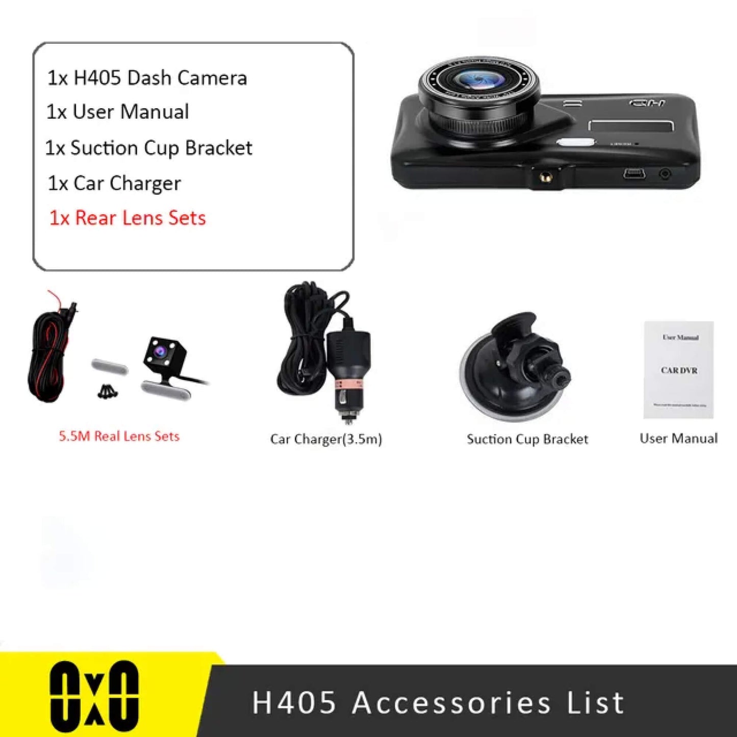 Dashcam Double Avant Arrière 1080P