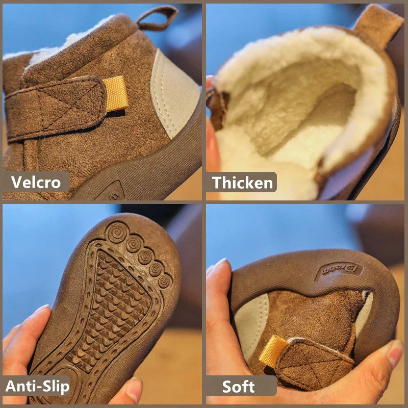 Chaussons Bébé – Fourrés – Scratch Hiver