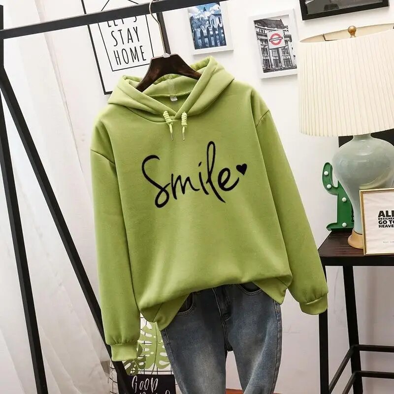 Sweat à Capuche Femme – Imprimé Smile – Coupe Ample