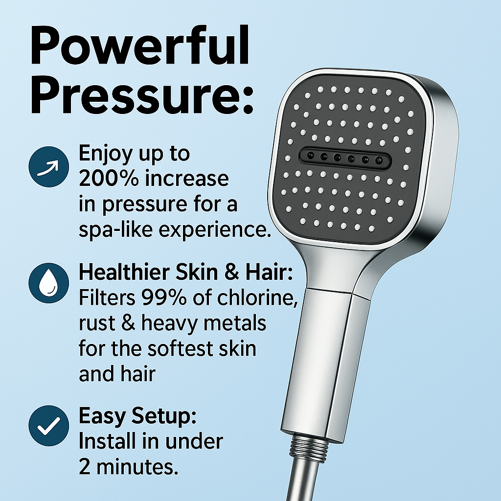 Pommeau Douche Haute Pression Filtrant