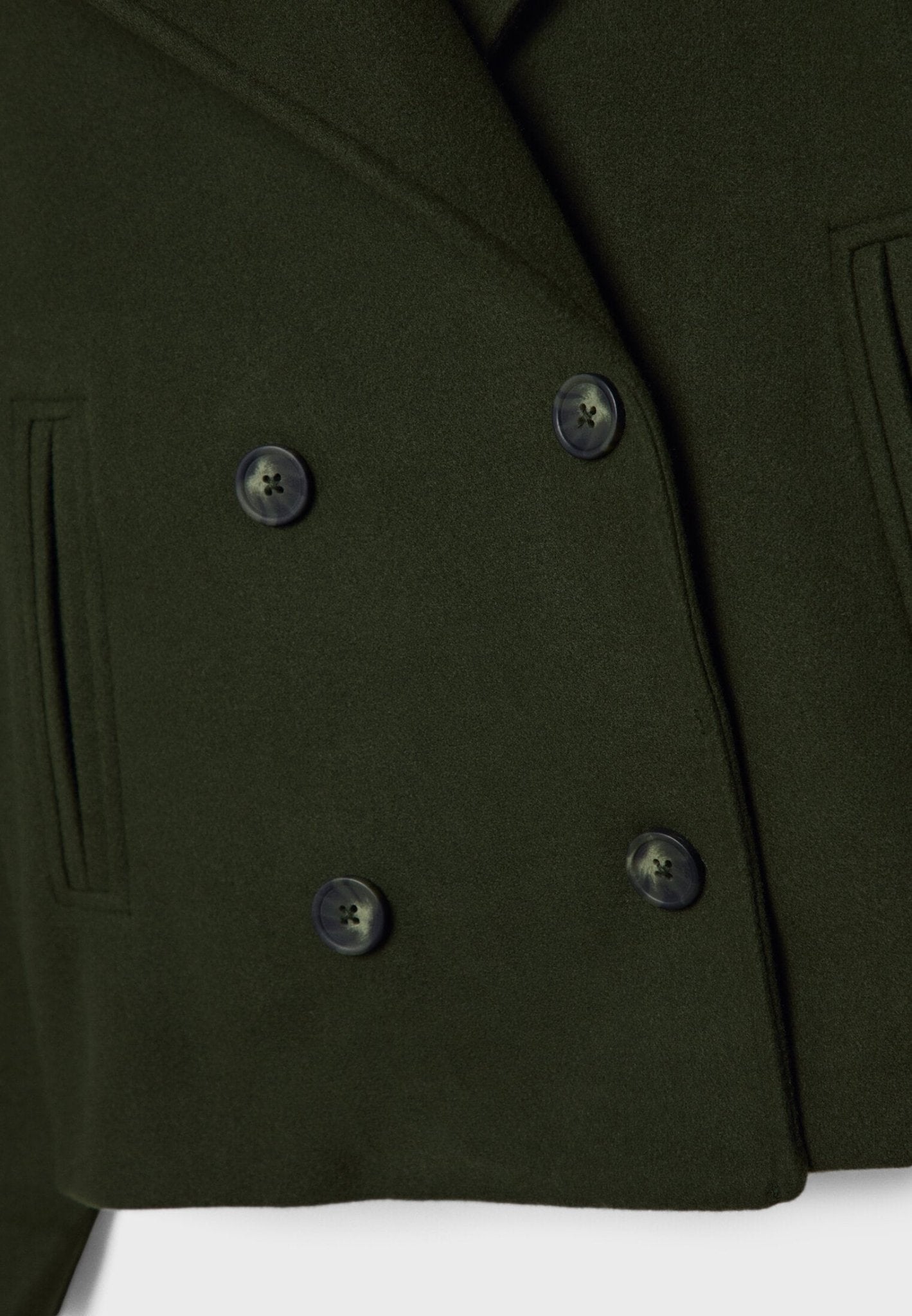 Manteau Court Ville Femme – Double Boutonnage – Col Large