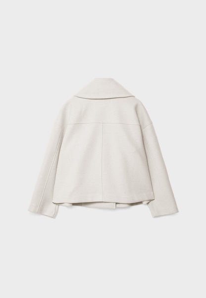 Manteau Court Ville Femme – Double Boutonnage – Col Large