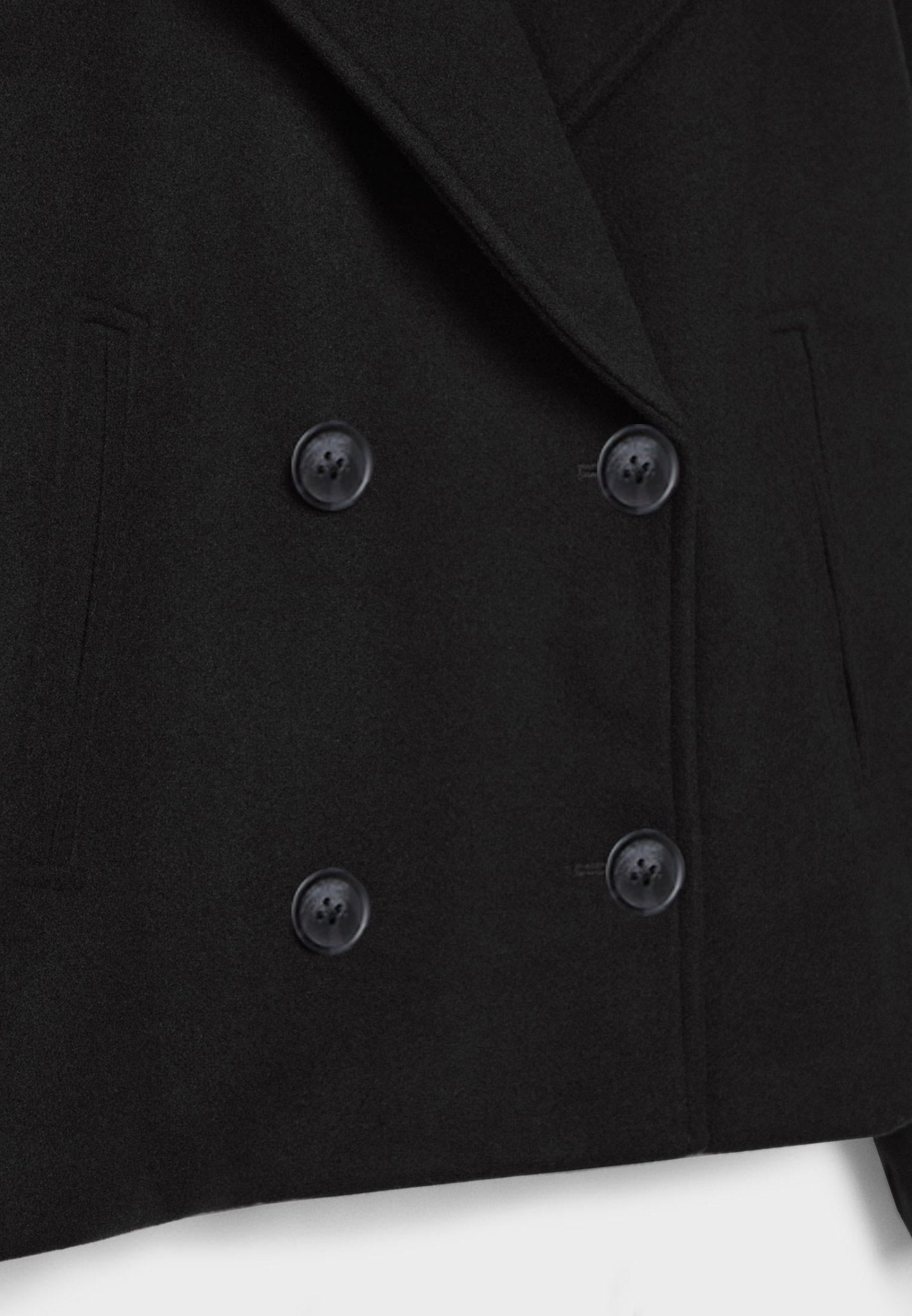 Manteau Court Ville Femme – Double Boutonnage – Col Large