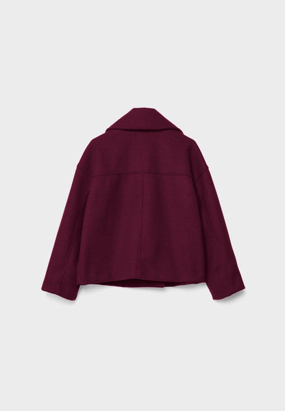 Manteau Court Ville Femme – Double Boutonnage – Col Large