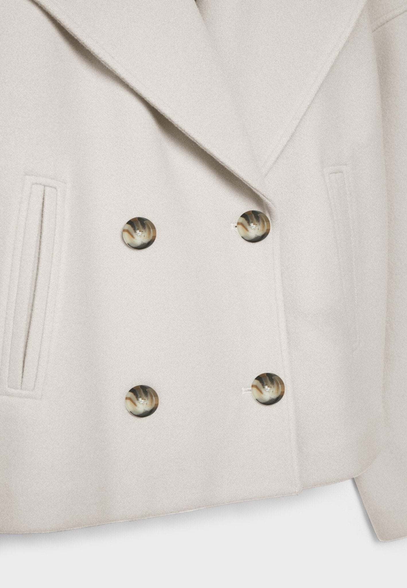 Manteau Court Ville Femme – Double Boutonnage – Col Large