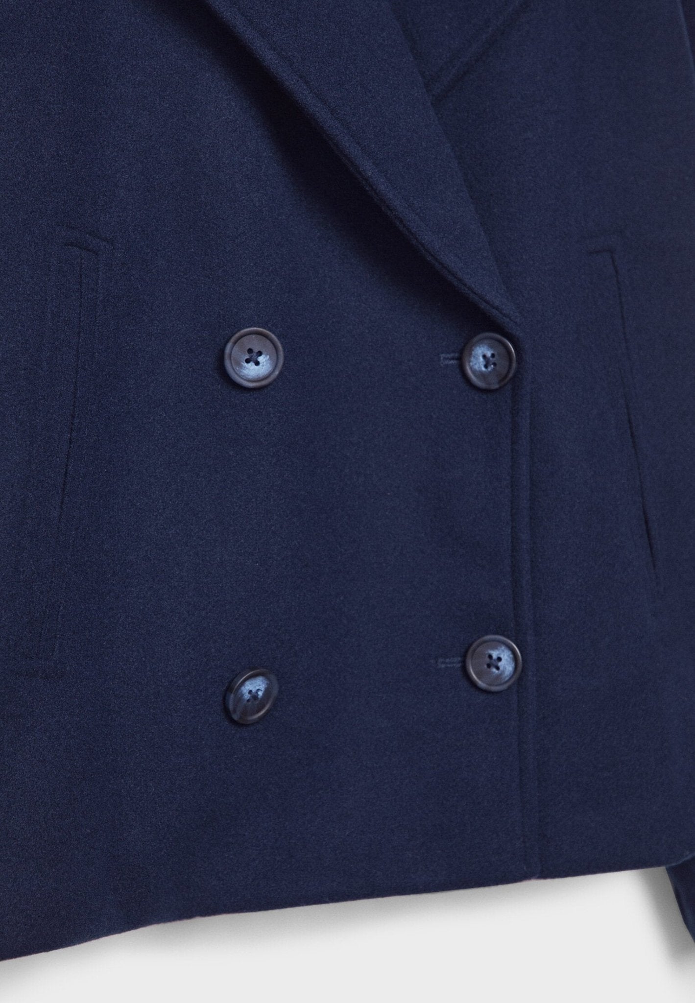 Manteau Court Ville Femme – Double Boutonnage – Col Large