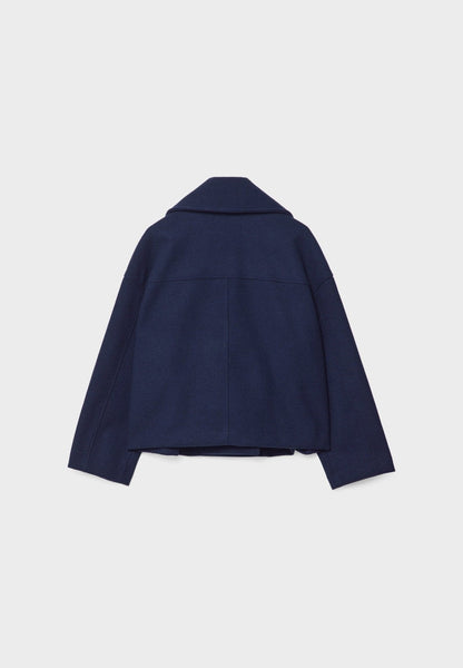 Manteau Court Ville Femme – Double Boutonnage – Col Large