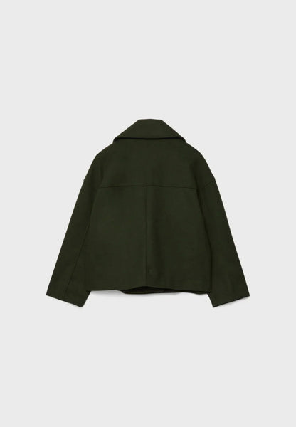 Manteau Court Ville Femme – Double Boutonnage – Col Large
