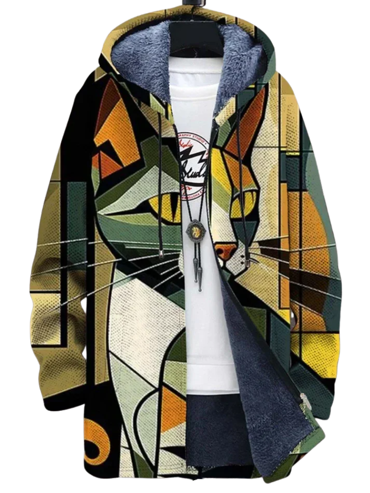Auréon Manteau Polaire Artistique | Veste au Style Audacieux Unisexe